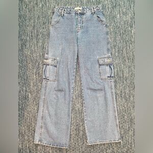 Light Blue Cargo Jeans - Size Medium